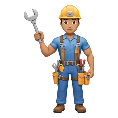 HVAC technician as an action figure logo sticker