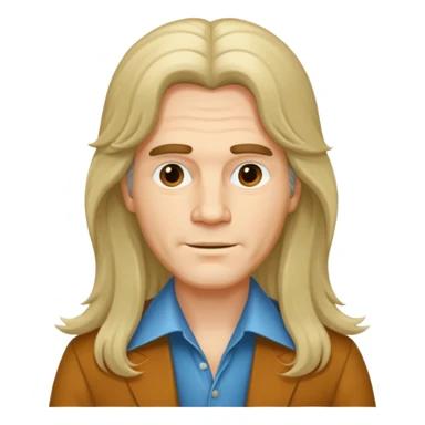 70s 80s men with long silky hair style  sticker