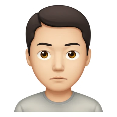 Asian man with squinting eyes sticker