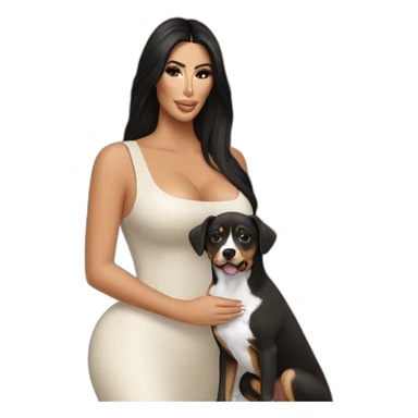 Kim kardashian with dog sticker