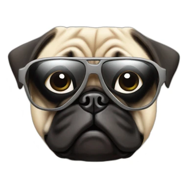 A pug 2024 new years sunglasses sticker