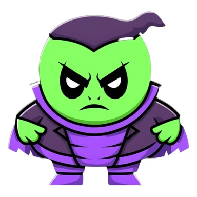 cartoon villain character with silly expression sticker
