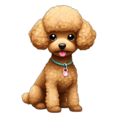 Blonde toy poodle with dark brown toy poodles sticker