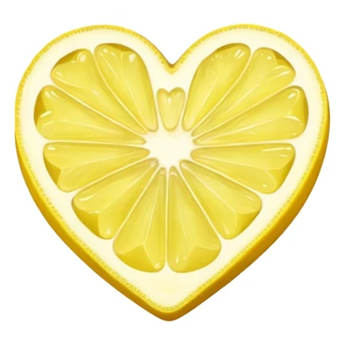Realistic heart shaped lemon slice sticker