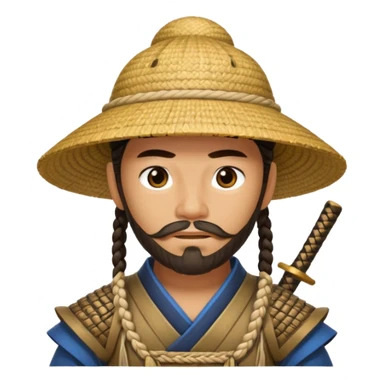 samurai with braided beard and straw hat

































 sticker
