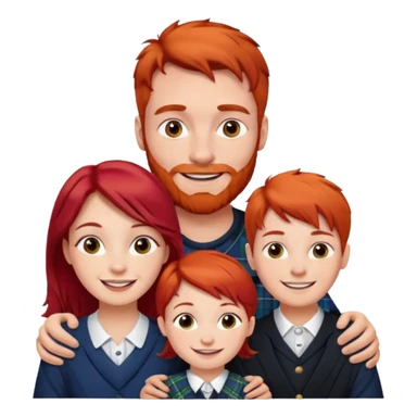 scottish family with son and daughter sticker