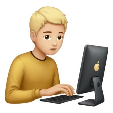 sujeto en su computadora con particulas de dinero alrededor sticker