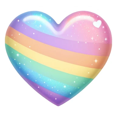 pastel heart with a pastel rainbow sparkle sticker