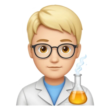 avatar of a content scientist, knowledgeable and articulate, emoji style sticker