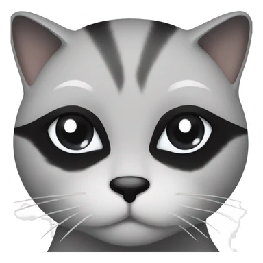 black cat with a black lip and a white lip sticker