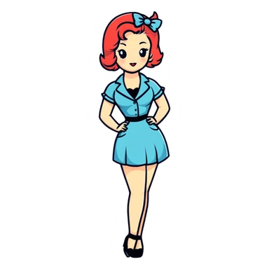 Pinup doll sticker