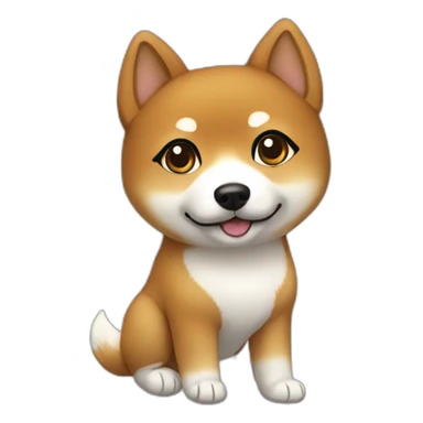 Cute Shiba-dog with her mistress, a woman with brown and curly hair sticker