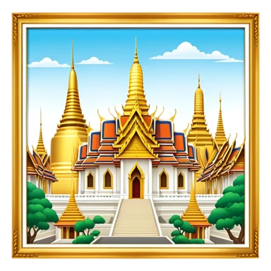 Grand Palace Bangkok Landmark Emoji – Featuring golden spires, Thai architecture, and the Emerald Buddha Temple. sticker