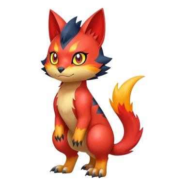  Quilava-Litten-Digimon-hybrid full body sticker