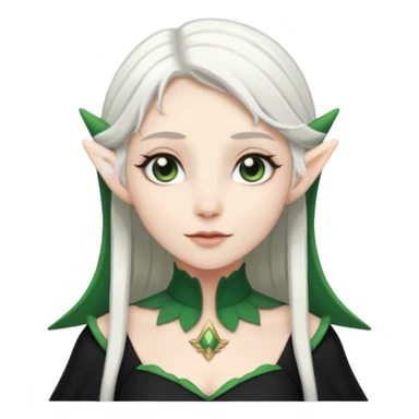 woman elves with white hair black dress  sticker