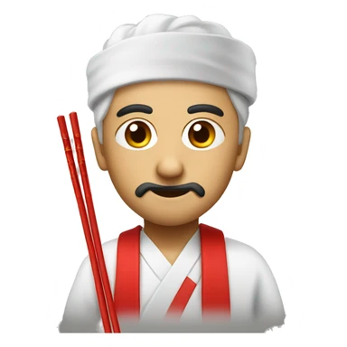 Raman with red chopsticks  sticker