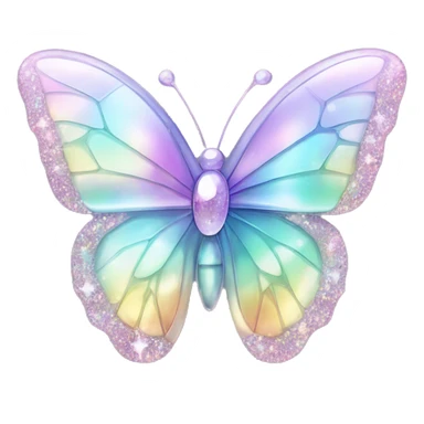 Pastel sparkly iridescent glass crystal butterfly sticker
