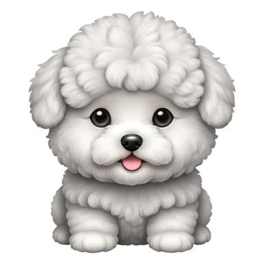 Gray Bichon Frise puppy sticker