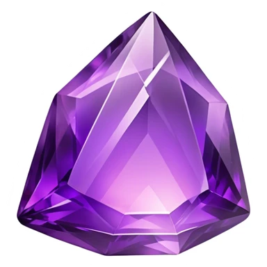 Cinematic Realistic Amethyst Emoji, Rich and soothing, with smooth, polished purple facets catching the light and casting soft, calming reflections. The deep violet hue seems to glow with an ethereal light, radiating peaceful energy and elegance. Soft glowing outline, capturing the essence of tranquility and mystery in a stunning amethyst. sticker