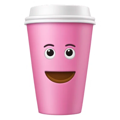 pink coffe cup to go with latte inside sticker