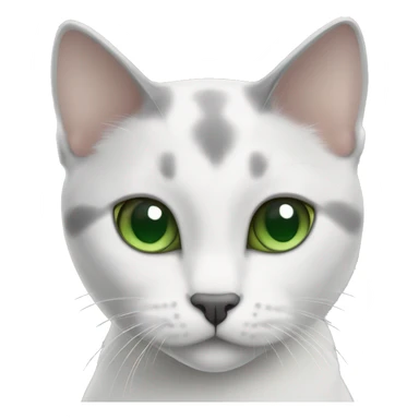 Scottish shorthair straight eared white and gray cat with green eyes sticker