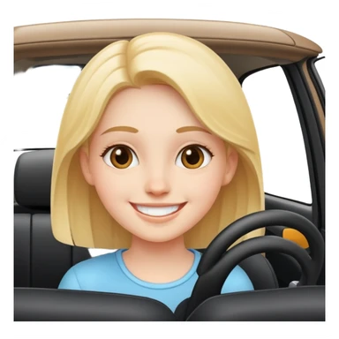 smiling girl in car interior sticker