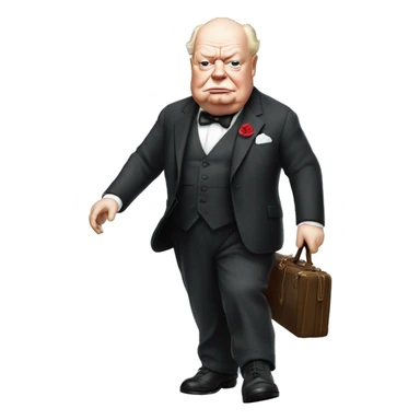 Winston Churchill carrying a tommy  sticker
