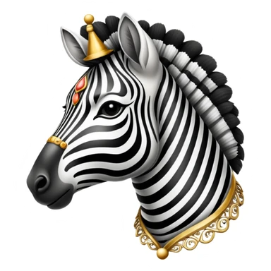 Vintage circus zebra wearing filigree sticker