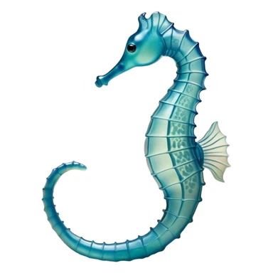 Beautiful and Majestic Sea Horse Portrait Emoji, Head and body rendered in serene repose with a gentle, content smile, showcasing a slender, elegantly curved seahorse with a softly coiled tail and eyes gently closed in peaceful slumber, Simplified yet exquisitely endearing features, highly detailed, glowing with a soft, drowsy aquatic light, high shine, relaxed and utterly enchanting, stylized with an air of majestic marine beauty, soft glowing outline, capturing the essence of a beautiful and majestic seahorse that embodies the enchanting spirit of the ocean! sticker