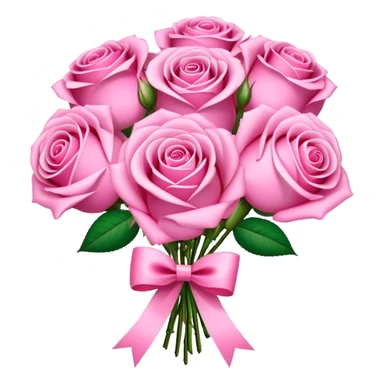 pink rose bouquet with pink ribbons  sticker