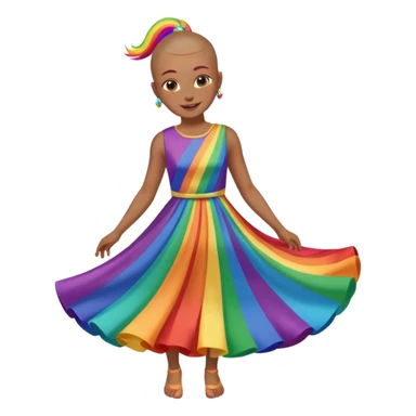 rainbow girl with side of head shaved sticker