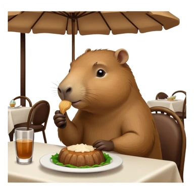 capiabra at a restaurant table sticker