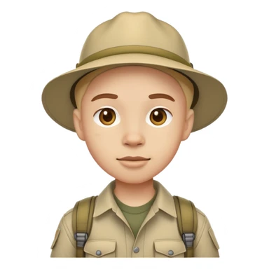 person in safari gear, ready for adventure sticker