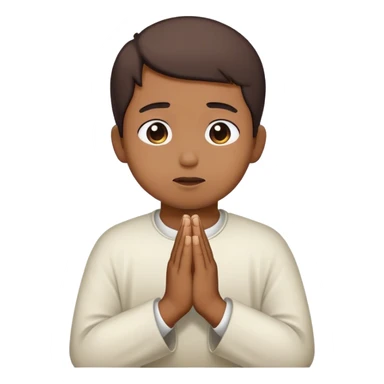 Hazme un Emoji de una persona rezando pensando que esto es la solució sticker