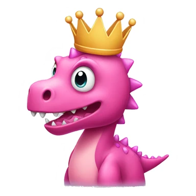 Pink Dinosaur with a crown sticker