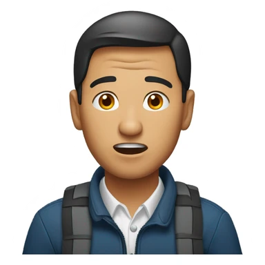 Kyrgyz man have a surprised sticker