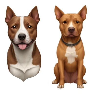 Brown cattle dog and brown pit bull sticker