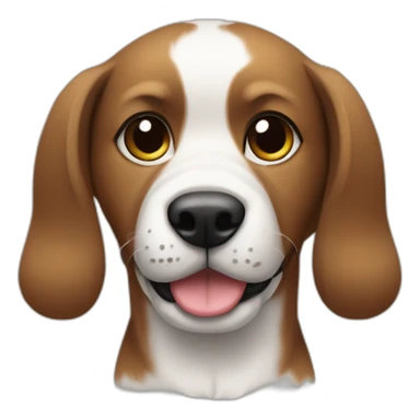 A dog with black white brown skin and a tennis ball in he’s hands sticker