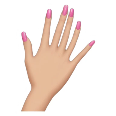 Mano color carne claro con uñas rosa sticker