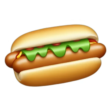 A hot dog with a face and legs and a green tshirt sticker