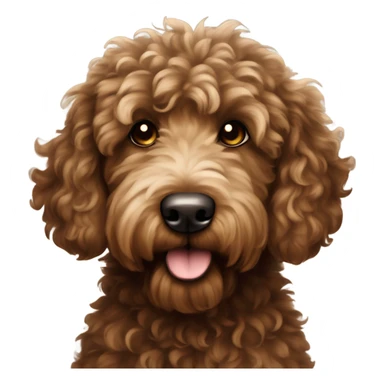 Dark brown goldendoodle  sticker