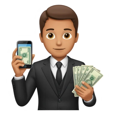 Mafia holding money and phone sticker