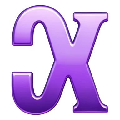 Shiny letter “T” in purple sticker