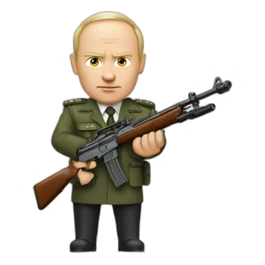Vladimir poutine avec un fusil sticker