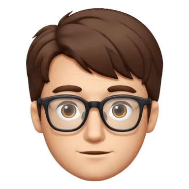 A geek guy with bushy hair and rectangle glasses  sticker