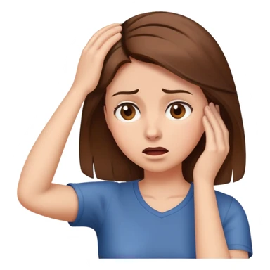 Women with brown hair scratching head confusion sticker
