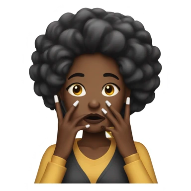 Black girl with long nails smoking stressed out  sticker