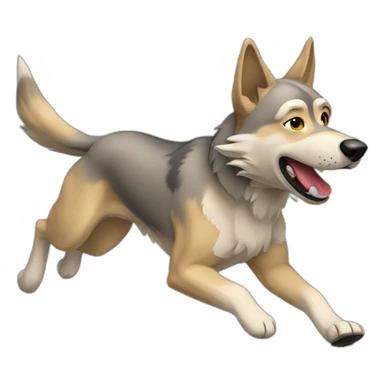 Czechoslovakian wolfdog running   sticker