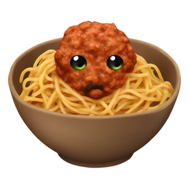 spaghetti with meatballs in a bowl sticker
