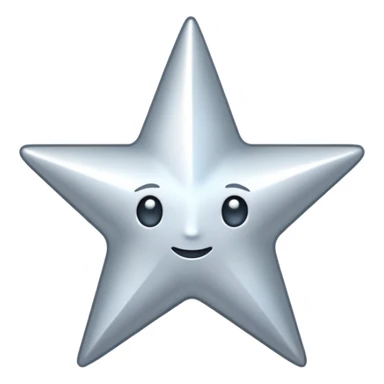 Silver bright star sticker